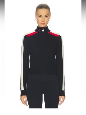 Perfect Moment La Tour intarsia merino wool half-zip sweater small